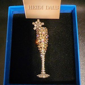 NIB Heidi Daus Champagne Glass pin / brooch